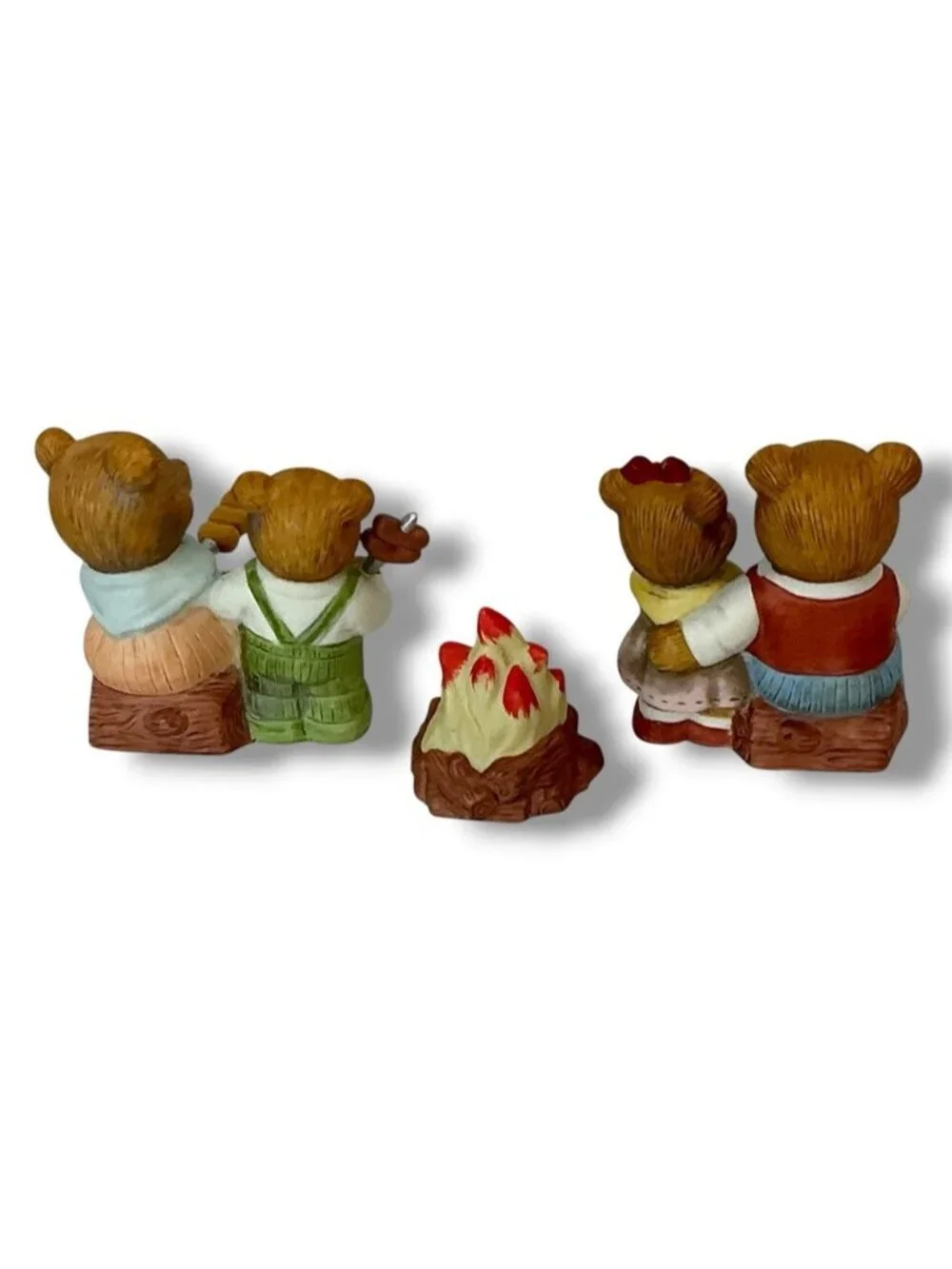 Vintage Campfire Bear Family #1446 Porcelain Hand Painted Figures 3 Piece Set